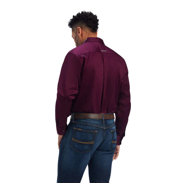 ARIAT MNS TEAM LS SHRT GRAPE