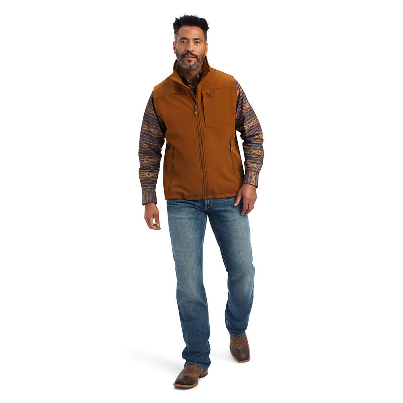 ARIAT MENS SOFTSHELLL VEST CHESTNUT