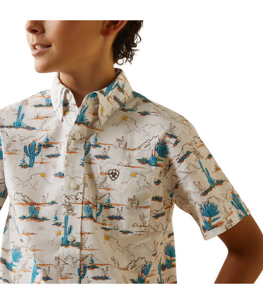 ARIAT BOYS KRISH SS SHIRT WHITE