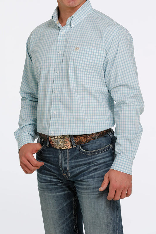 CINCH MNS LS SHRT PLAID WHT