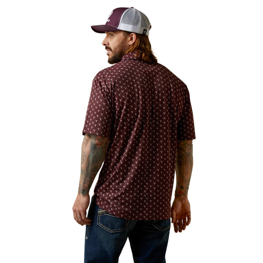 ARIAT MENS ALL OVER PRINT SS POLO