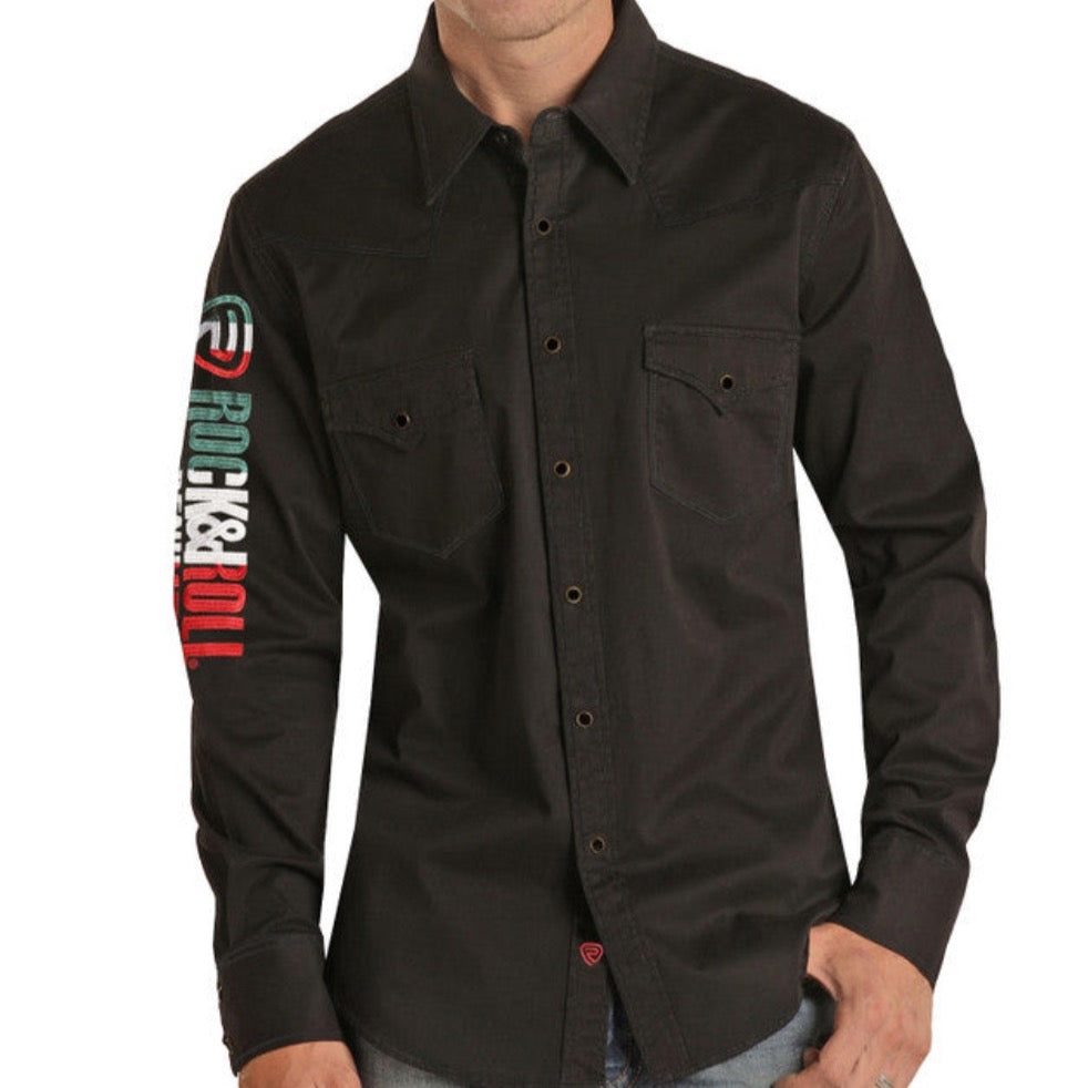 2 POCKET EMROIDERED SNAP