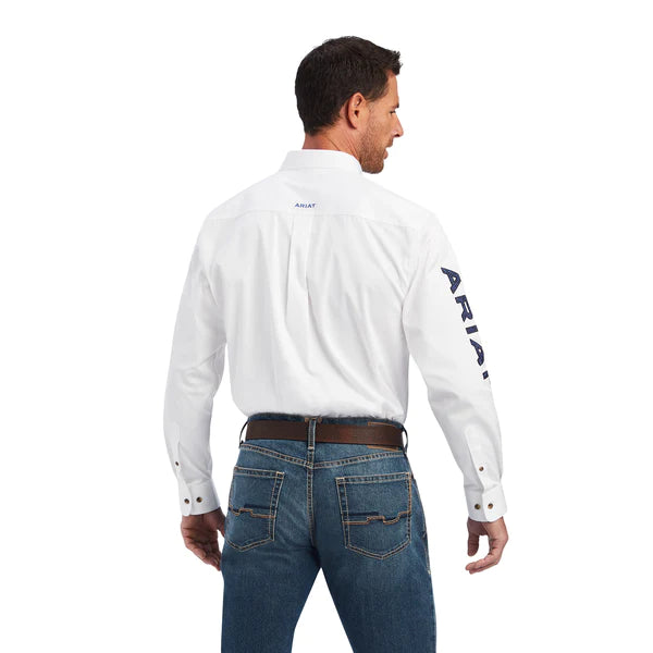 ARIAT LS SHRT TEAM WHITE/OLYMPIAN BLU