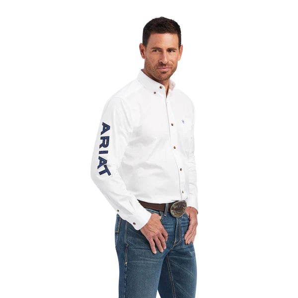 ARIAT LS SHRT TEAM WHITE/OLYMPIAN BLU