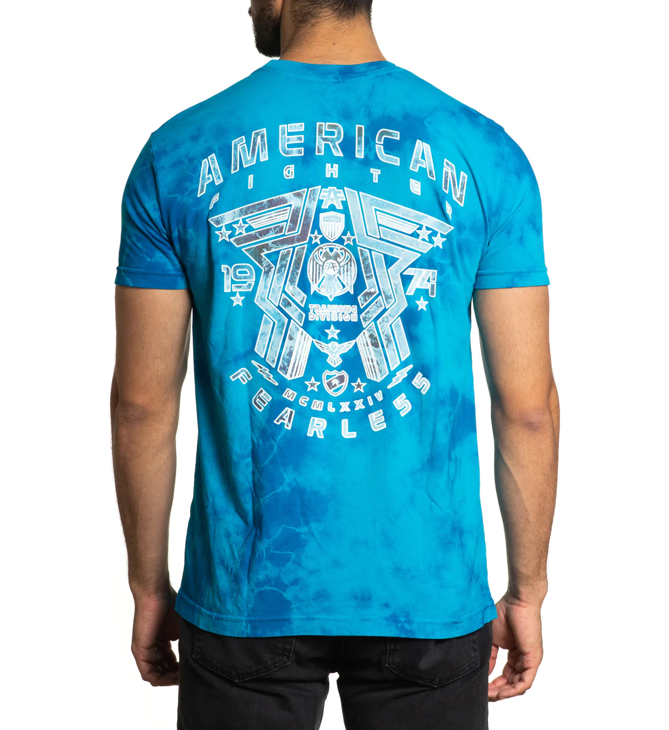 AMERICAN FIGHTER ELMORE TEE BLUE ZIRCON