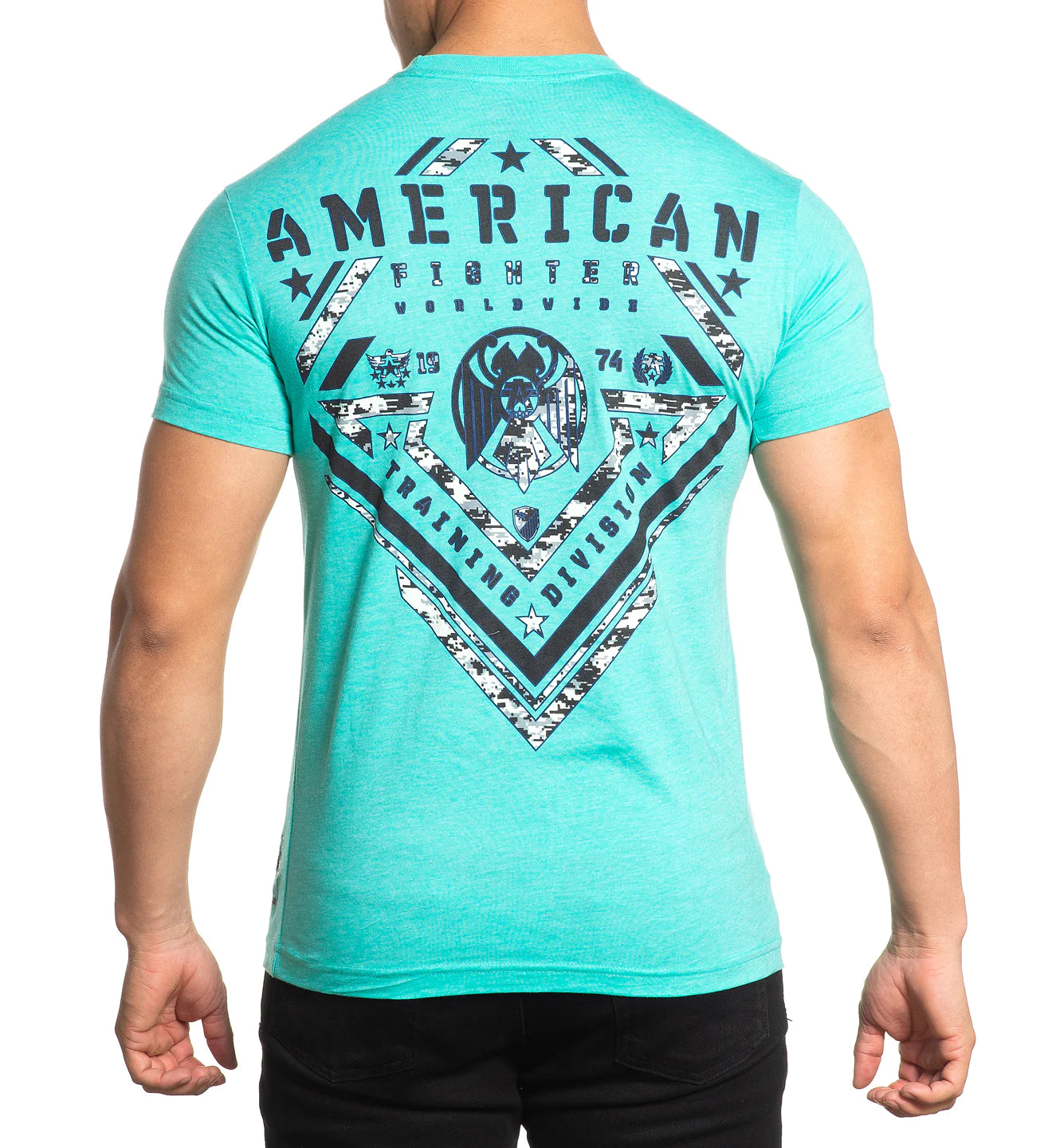 AMERICAN FIGHTER SS TEE OCEAN TEAL