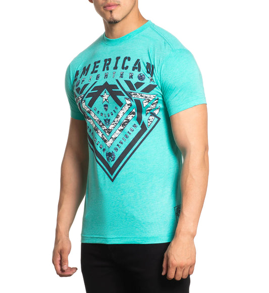 AMERICAN FIGHTER SS TEE OCEAN TEAL