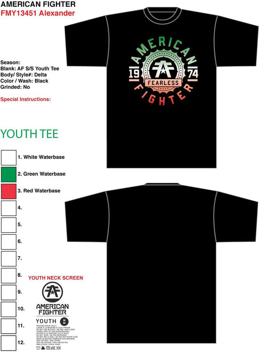 AMERICAN FIGHTER YOUTH ALEXANDER TEE BLACK