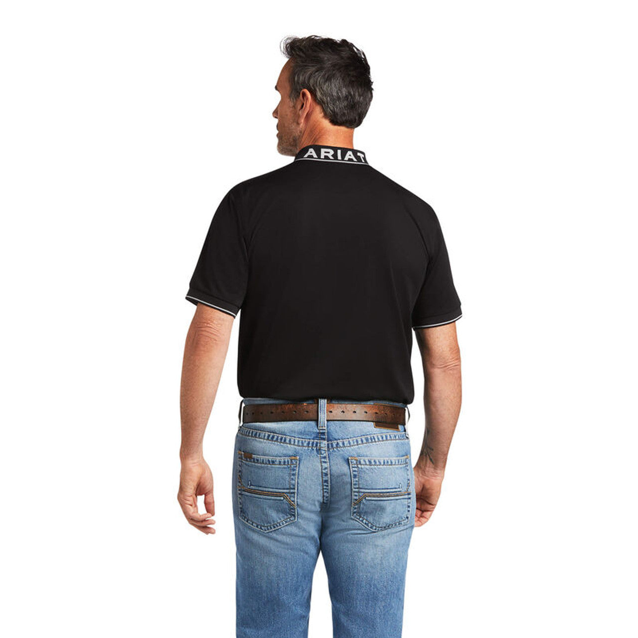ARIAT FITTED SS POLO BLACK
