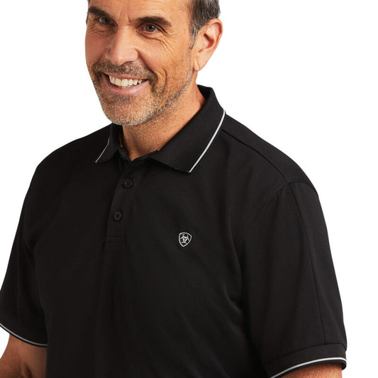 ARIAT FITTED SS POLO BLACK
