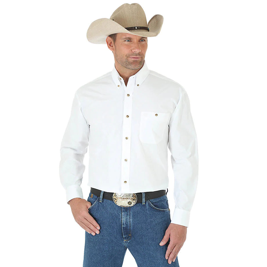 SHIRT GEORGE STRAIT WHITE LONG SLEEVE