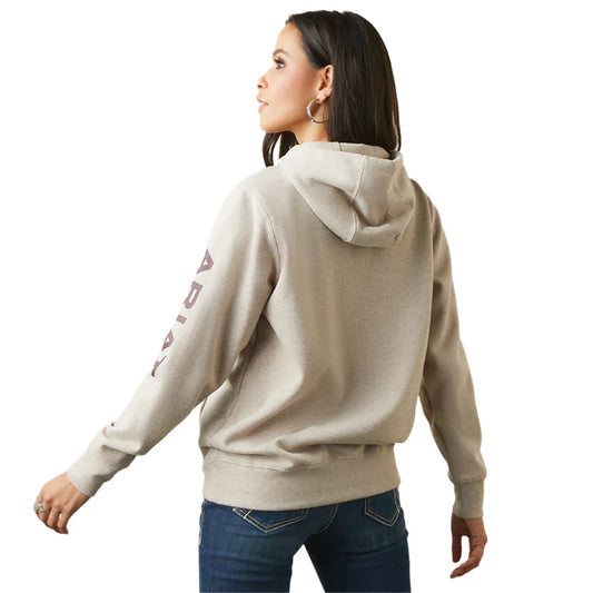 ARIAT WMS LOGO HOOD OATMEAL