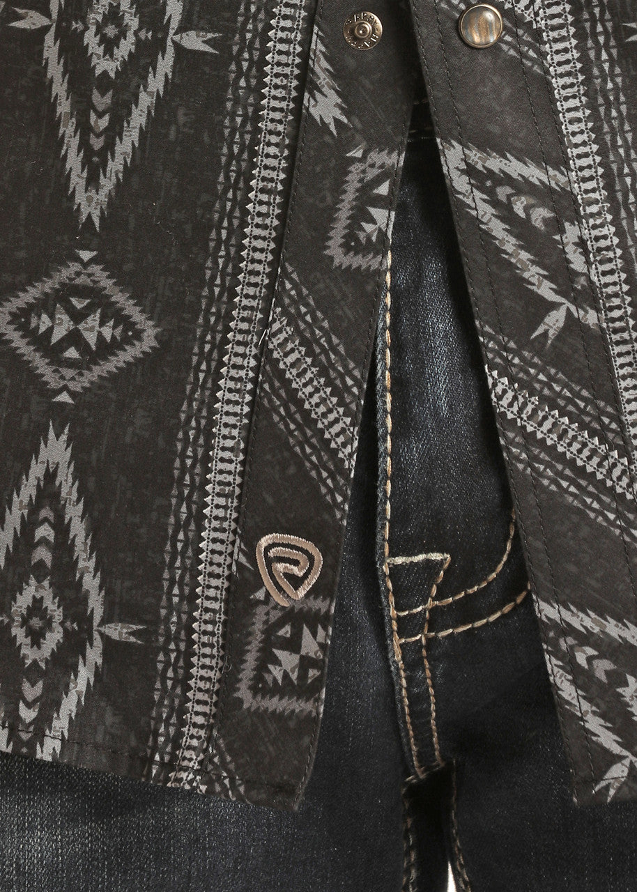 ROCK & ROLL LS SHRT AZTEC PRNT CHARC