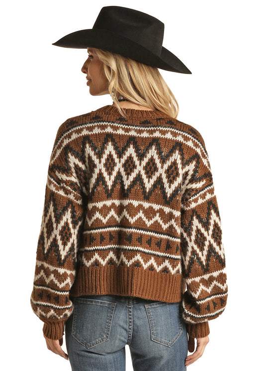 CARDIGAN WITH AZTEC DESIGN