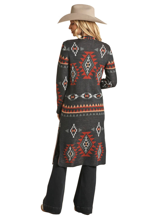 NAVY WOMEN'S AZTEC DUSTER