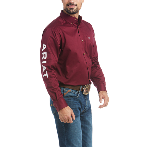 SHIRT ARIAT TEAM LOGO BURGANDY