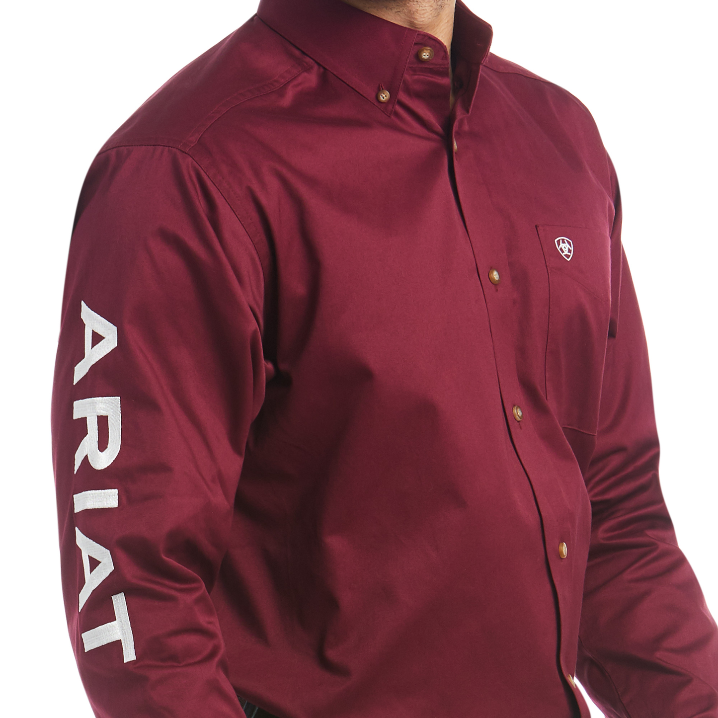 SHIRT ARIAT TEAM LOGO BURGANDY