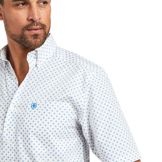 ARIAT MNS GAIGE FTD SS SHRT WHT