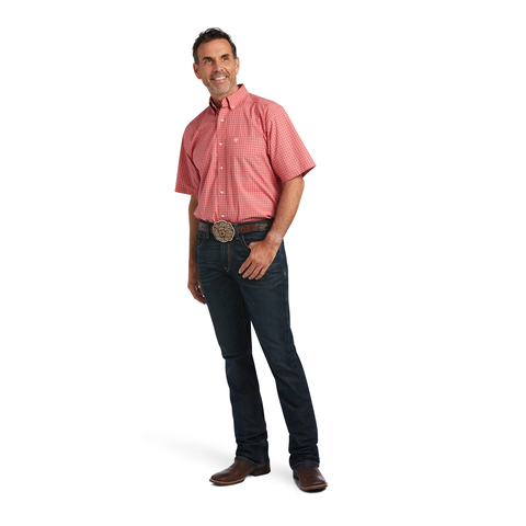 SHIRT ARIAT PRO QUILLER CLSSC SS CORAL FAN