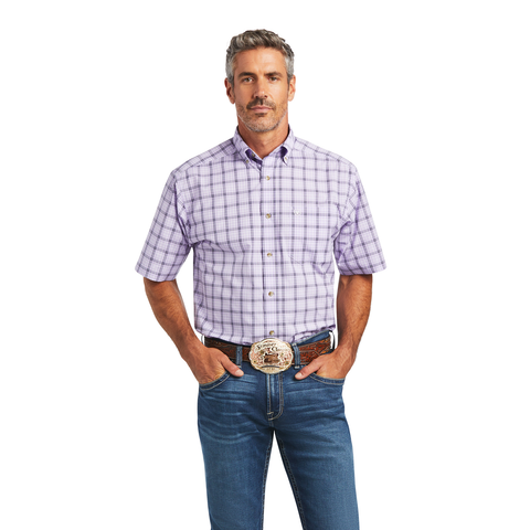 ARIAT MNS PRO BRUCE SS SHRT LAVENDER