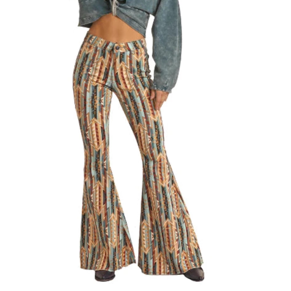 BROWN AZTEC BELL BOTTOM