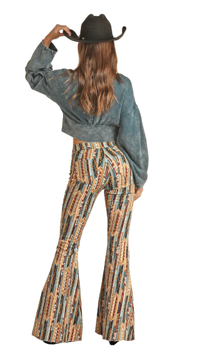 BROWN AZTEC BELL BOTTOM