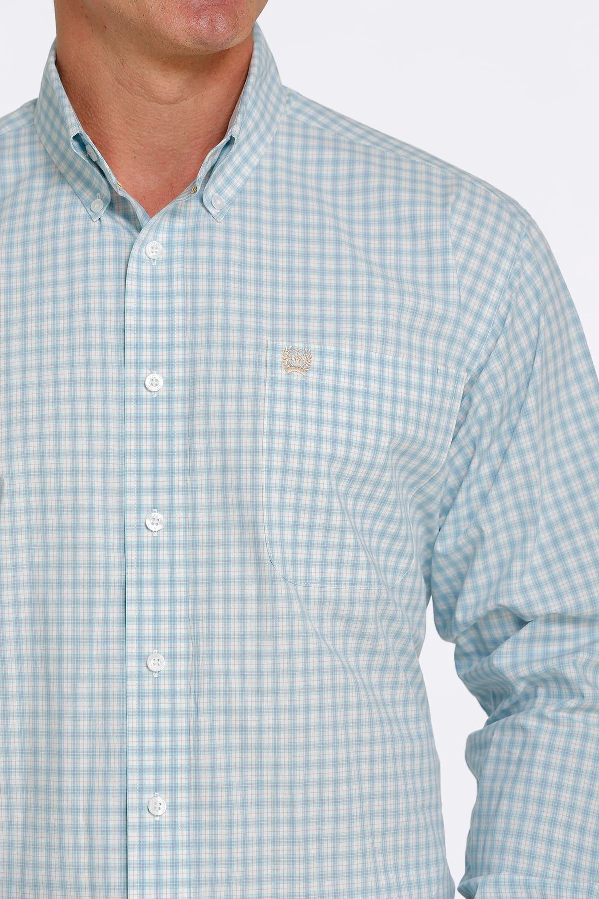 CINCH MNS LS SHRT PLAID WHT