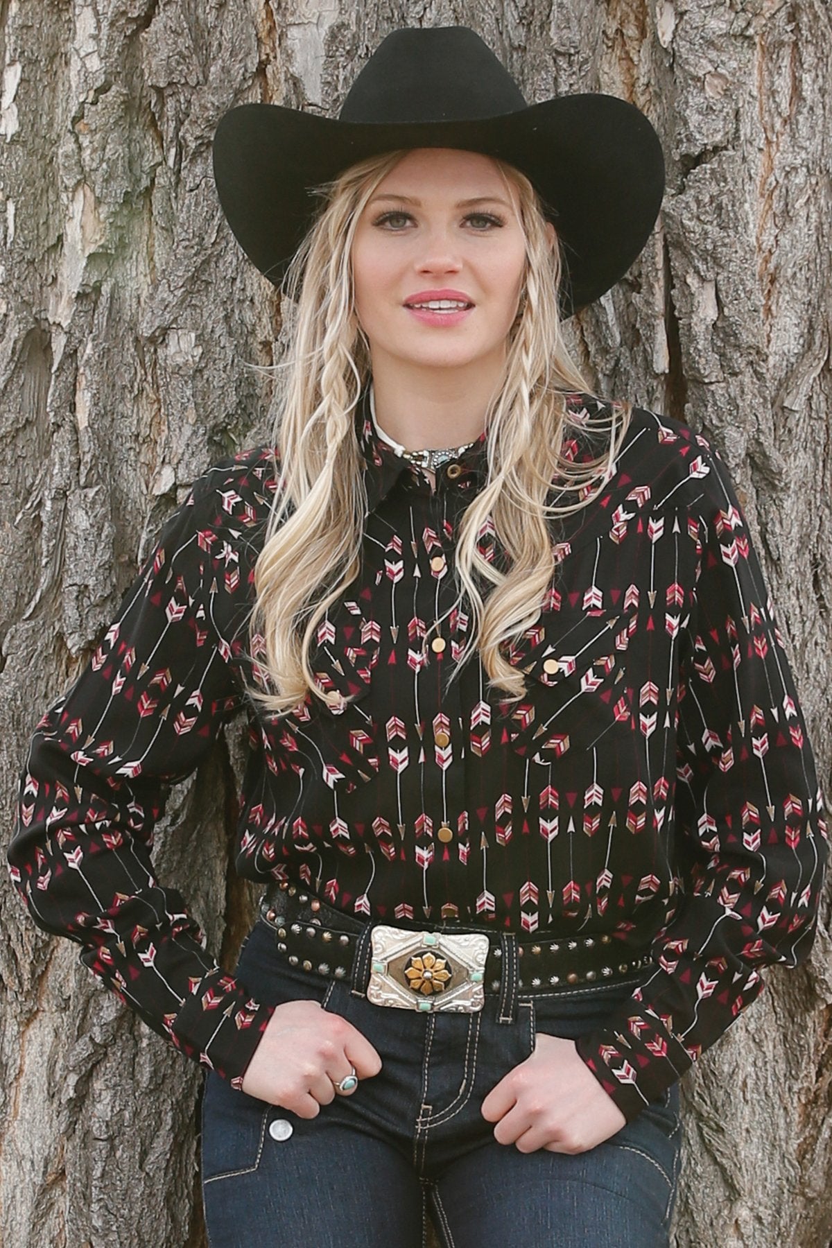 BLOUSE CRUEL PRINT WESTERN BLACK