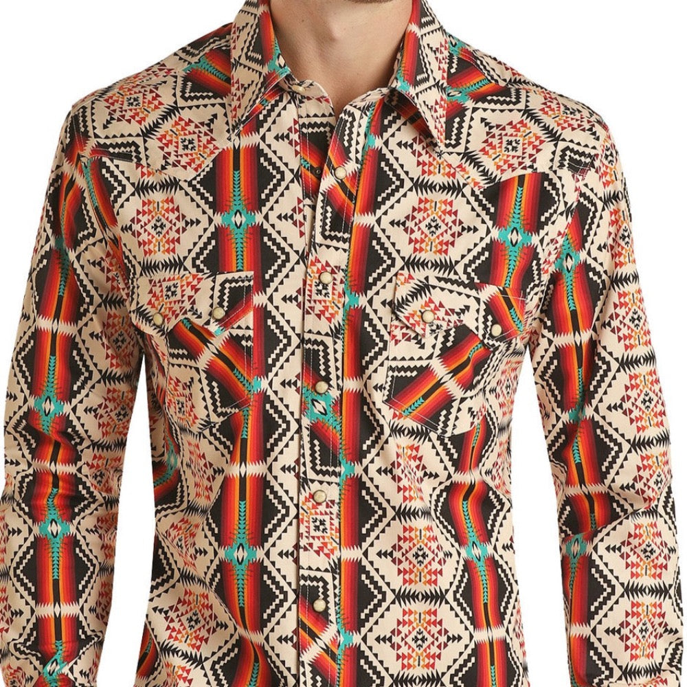 ROCK & ROLL AZTEC POPLIN SHRT