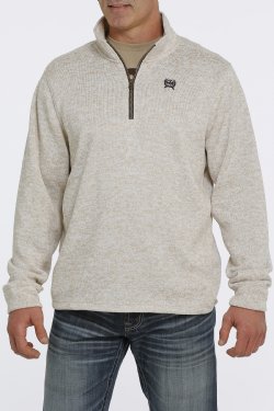 CINCH MNS 1/4 ZIP SWTR CREAM