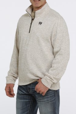CINCH MNS 1/4 ZIP SWTR CREAM