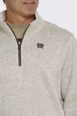 CINCH MNS 1/4 ZIP SWTR CREAM