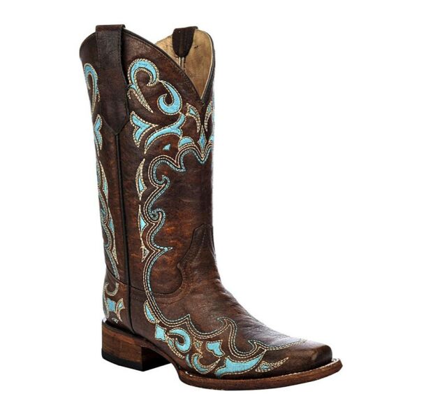 LD BROWN/TURQ SIDE EMBROIDERY