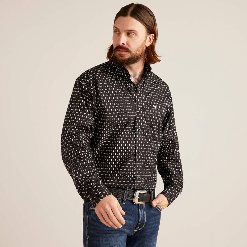 ARIAT LS SHIRT SPADE BLACK PRINT