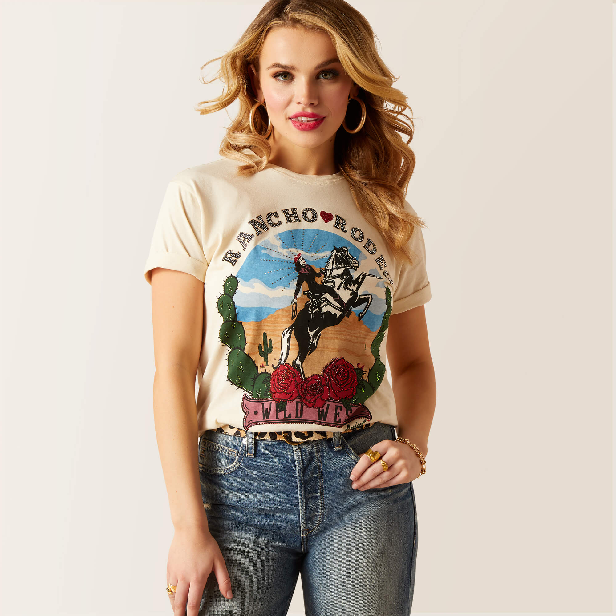Ariat Rodeo Print ARIAT RANCHO RODEO WOMENS T SHIRT – Cowboy Corral Inc.
