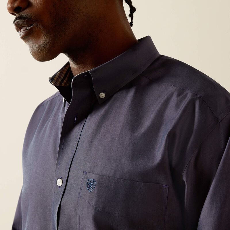 ARIAT MENS WRINKLE FREE SOLID PINPOINT SHIRT