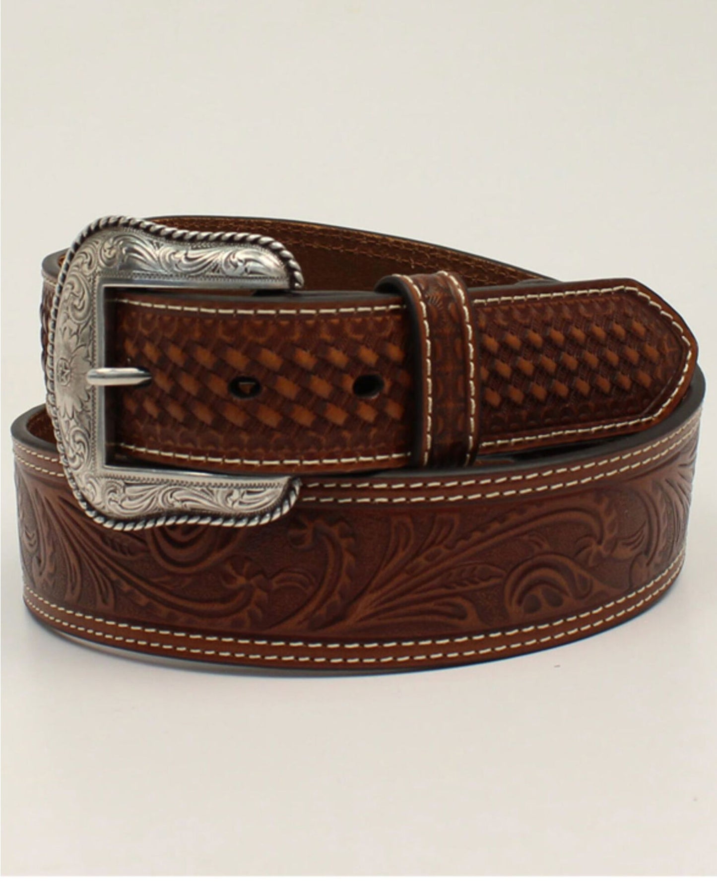 BELT NOCONA 1 1/2 FLORAL BASKET WEAVE