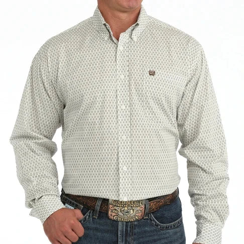CINCH MENS CREAM GEOMETRIC PRINT