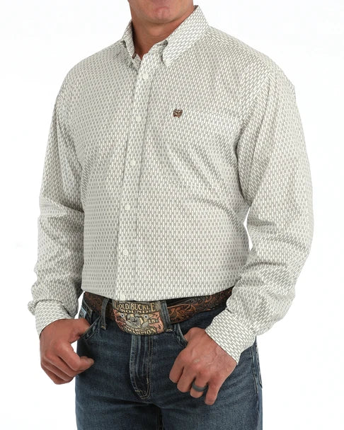 CINCH MENS CREAM GEOMETRIC PRINT