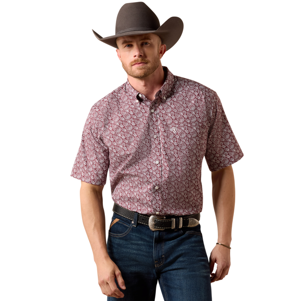 ARIAT MENS WRINKLE FREE SS SHRT PRNT