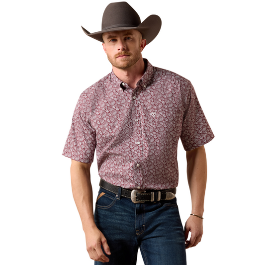 ARIAT MENS WRINKLE FREE SS SHRT PRNT