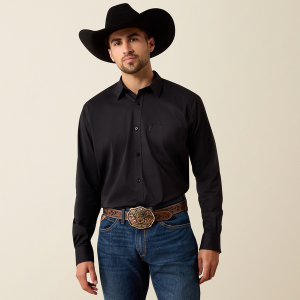 ARIAT MNS LS EVRTHNG SHRT BLK