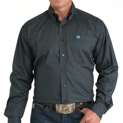 CINCH MENS GEO LS SHIRT