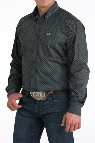 CINCH MENS GEO LS SHIRT