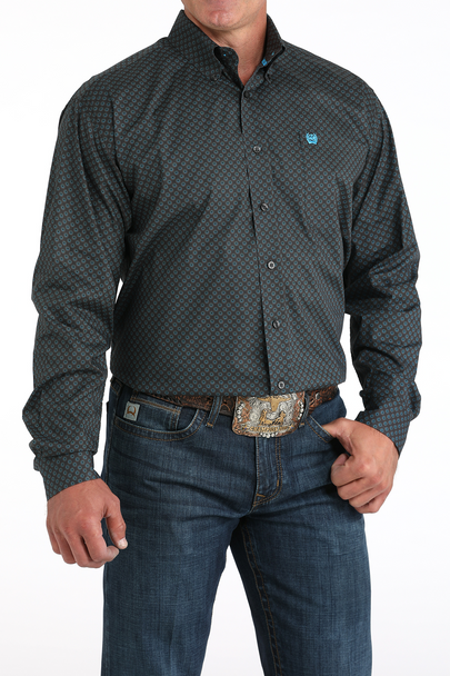 CINCH MENS GEO LS SHIRT