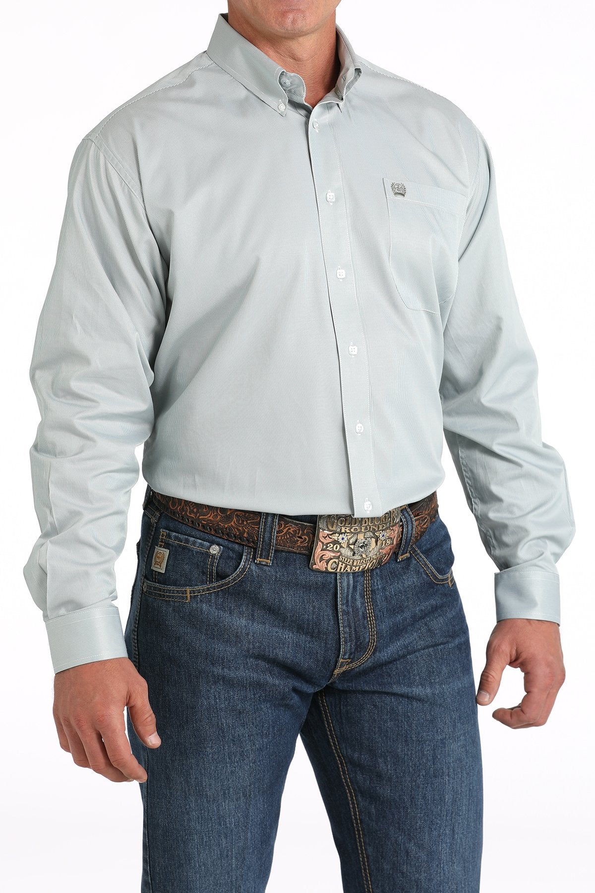 CINCH MNS LS SHRT STRIPE