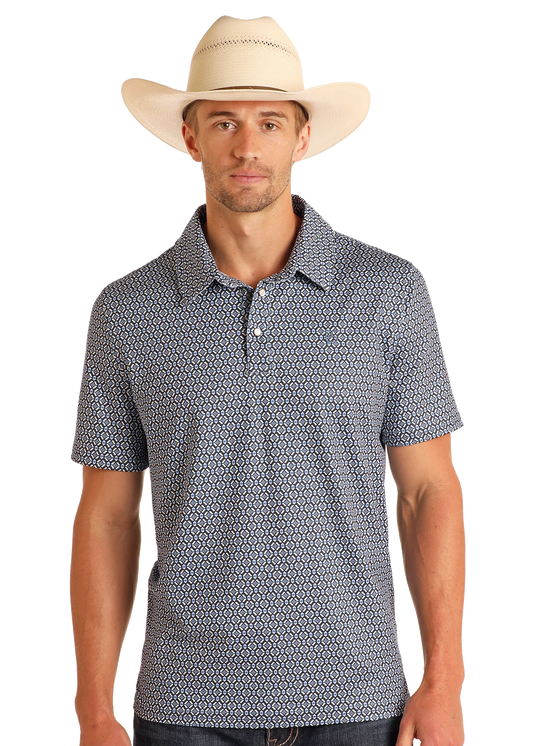 PANHANDLE MENS POLO PRINT NAVY