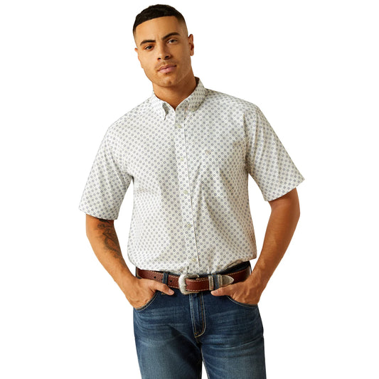 ARIAT MENS SS SHIRT WHITE PRINT