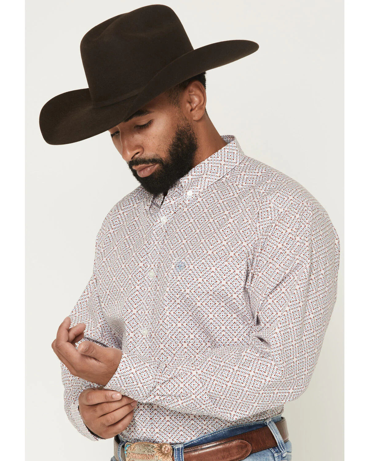 ARIAT MENS LONG SLEEVE PRINT SHIRT