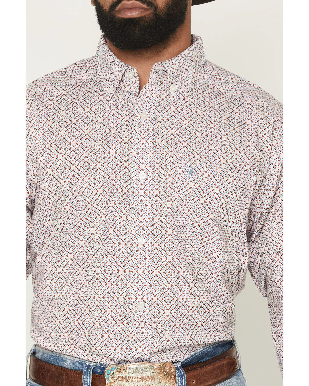 ARIAT MENS LONG SLEEVE PRINT SHIRT